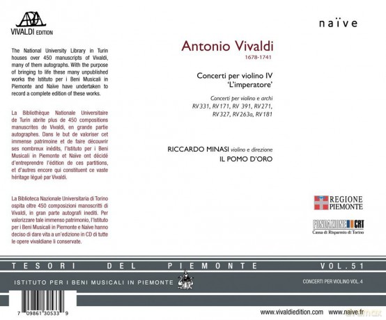 Riccardo Minasi: Vivaldi Concerti Per Violino IV [CD]