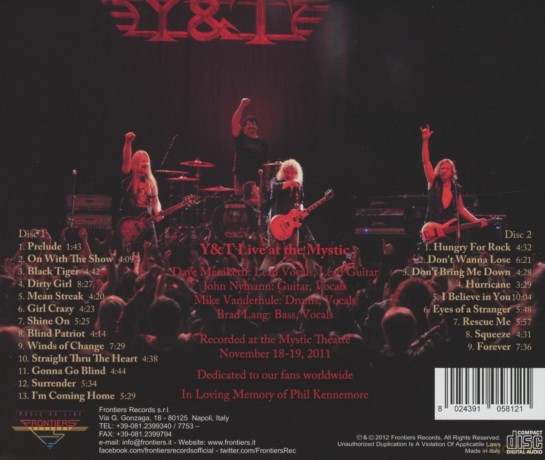 Y&T: Live At The Mystic [2CD]