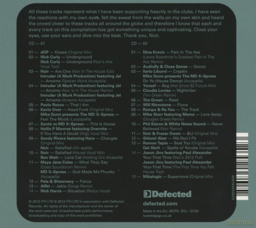 Defected Pres.Noir In The Hous (digipack) [2CD]