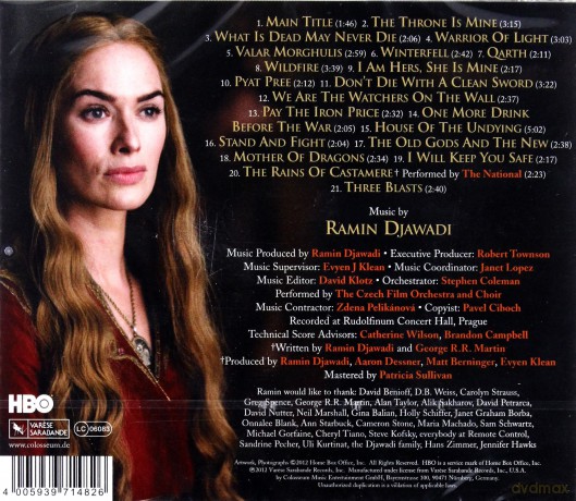 Game of Thrones Season 2 soundtrack (Gra o Tron. Sezon 2) (Ramin Djawi) [CD]