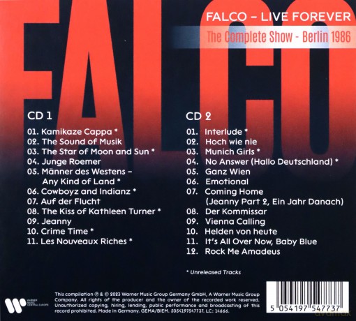 Falco: Live Forever: The Complete Show (Berlin 1986) [2CD]