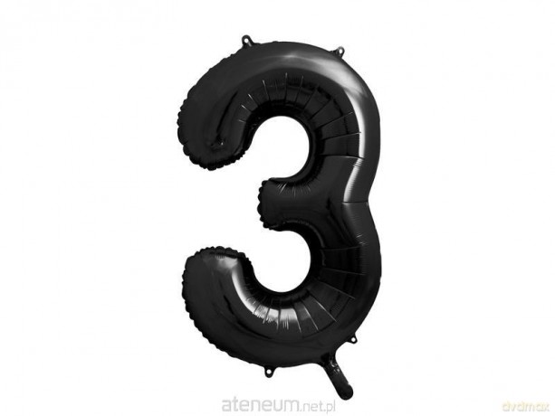 Balon foliowy 3 czarny 86cm