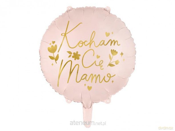 Balon foliowy Kocham Cię Mamo różowy 45cm