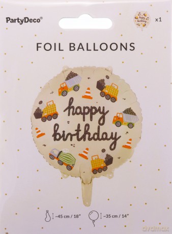 Balon foliowy Pojazdy budowlane 45cm