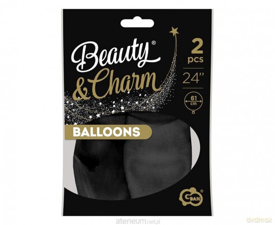 Balony Beauty&Charm pastelowe czarne 2 szt