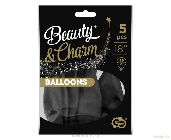 Balony Beauty&Charm pastelowe czarne 5 szt