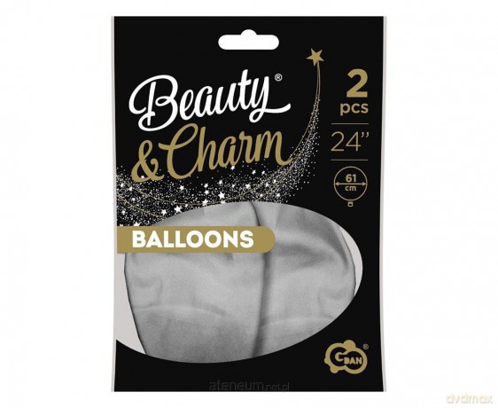 Balony Beauty&Charm platynowe srebrne 2 szt