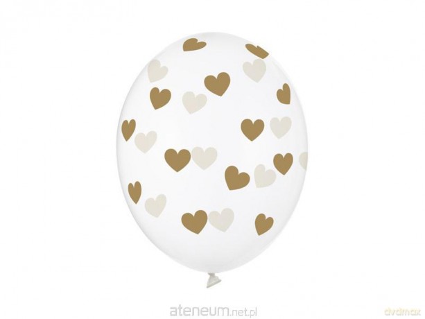 Balony Crystal Clear serduszka 30cm 6 szt