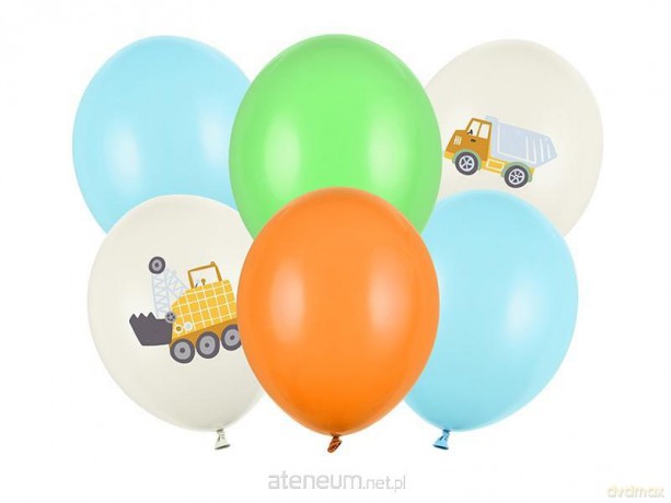 Balony Pojazdy budowlane 30cm 6 szt