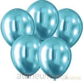 Balony z efektem chromu niebieskie 30cm 5 szt