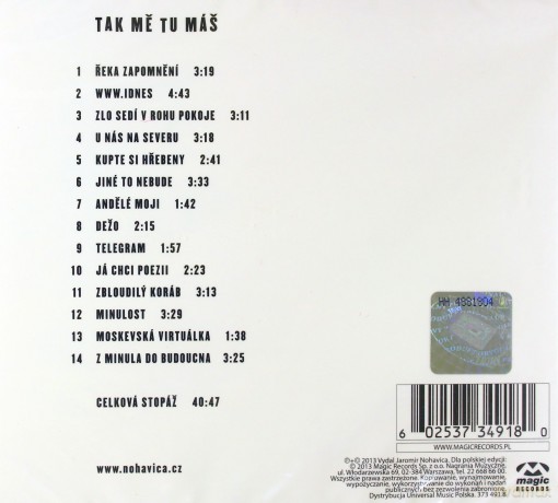 Jaromir Nohavica: Tak Me Tu Mas (digipack) [CD]