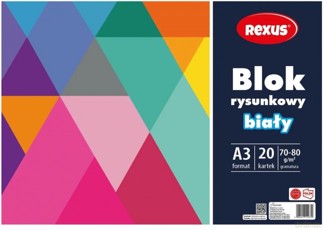 Blok rysunkowy A3/20K biały