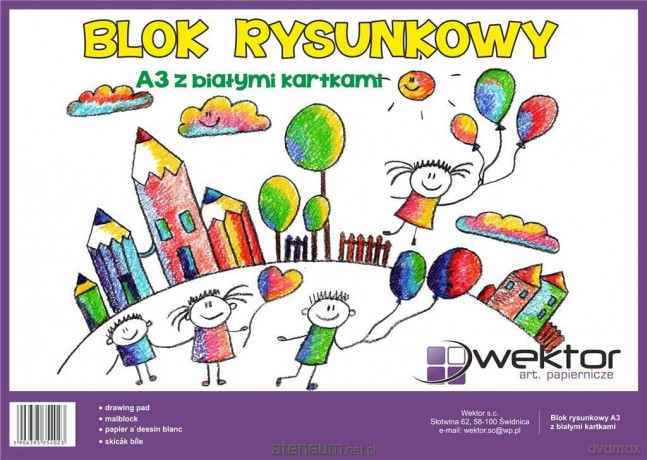 Blok rysunkowy A3/20K biały (10 szt)