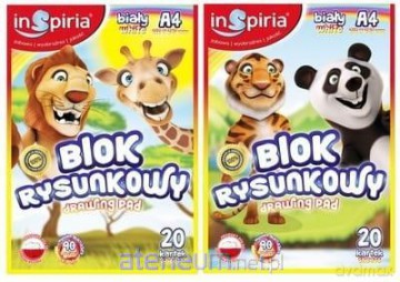 Blok rysunkowy A4/20K 90g biały (20 szt)