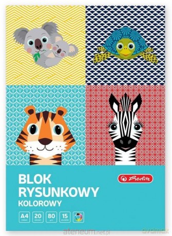 Blok rysunkowy A4/20K kolor Cute Animals (10 szt)