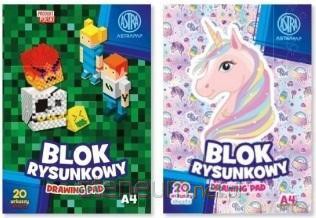 Blok rysunkowy A4/20K Pixel&Unicorn (10 szt)