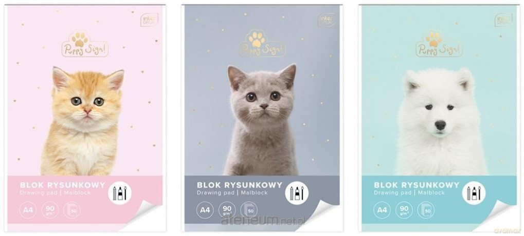 Blok rysunkowy A4/50K UV Puppy Sign (5 szt)