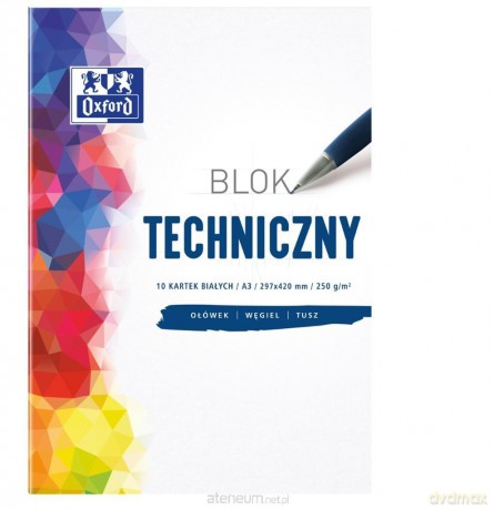 Blok techniczny A3/10K 250G biały (10 szt) OXFORD