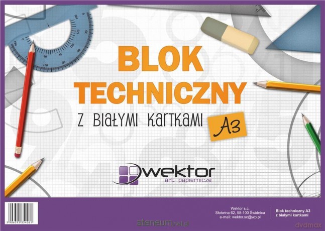 Blok techniczny A3/10K biały (10 szt)