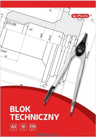Blok techniczny A3/10K biały (10 szt)