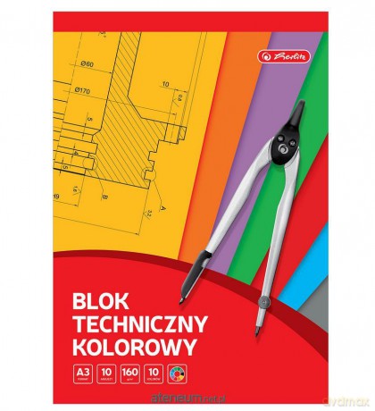 Blok techniczny A3/10K kolorowy (5 szt)