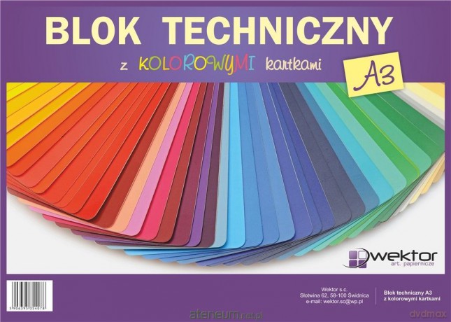 Blok techniczny A3/8K kolorowy (10 szt)