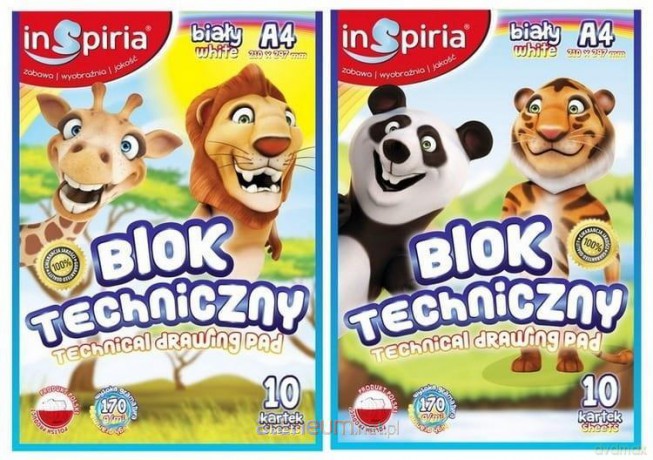 Blok techniczny A4/10K 170g biały (20 szt)