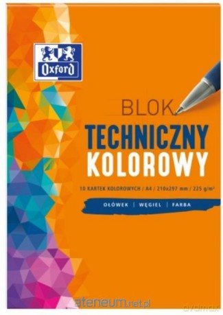 Blok techniczny A4/10K 225G kolor (20 szt) OXFORD