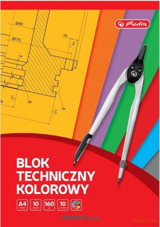 Blok techniczny A4/10K kolorowy (10 szt)
