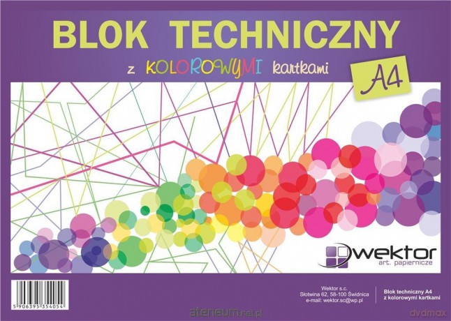 Blok techniczny A4/8K kolorowy (10 szt)