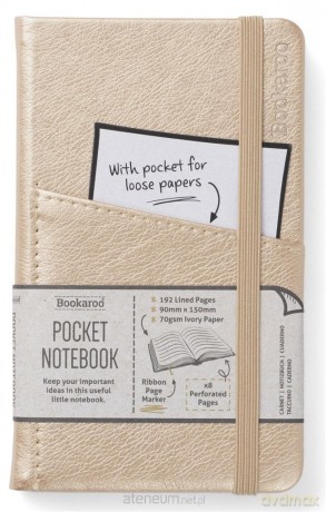 Bookaroo Notatnik Journal Pocket A6 - Złoty