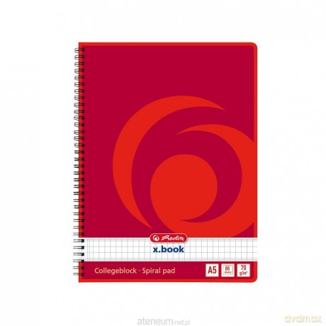 Brulion na spirali A5/80K kratka x.book (4 szt)
