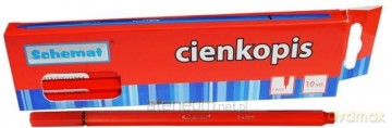 Cienkopis 0,4mm czerwony (10 szt)