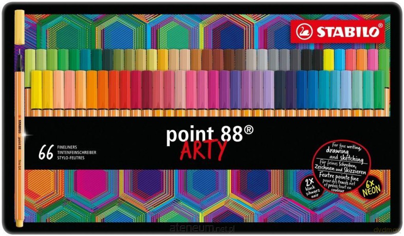 Cienkopis Point 88 Arty 66 kol etui metal
