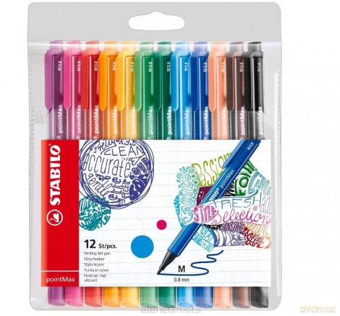 Cienkopis Pointmax etui 12 kolorów