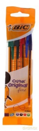 Długopis Cristal Original Fine mix AST Pouch 4 szt