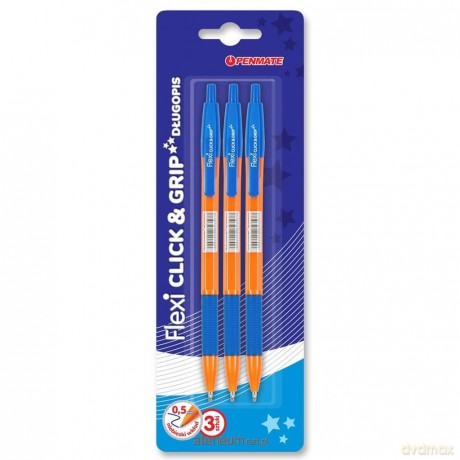 Długopis Flexi Clic&Grip 0,5mm 3 szt.