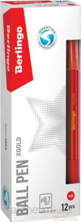 Długopis kulkowy czerwony 0,7mm xGold (12 szt)