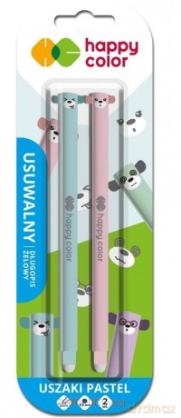 Długopis usuwalny Uszaki Pastel 0,5mm nieb. 2 szt
