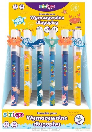 Długopis wymazywalny Strigo Ocean Animals (36 szt)