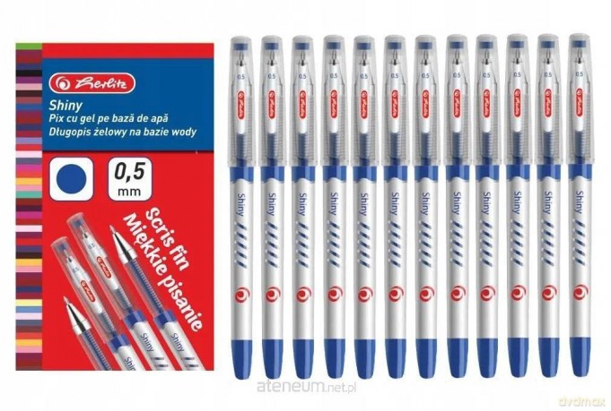 Długopis żelowy 0,5 MM shiny niebieski (12 szt)
