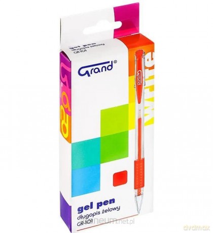 Długopis żelowy GR-101 czerwony (12 szt)
