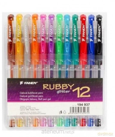 Długopis żelowy Rubby glitter 12 kolorów