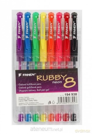 Długopis żelowy Rubby neon 8 kolorów