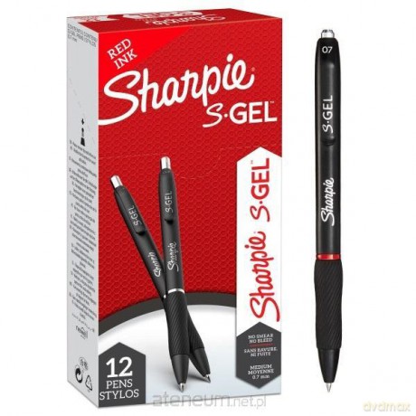 Długopis żelowy S-GEL czerwony 0.7mm (12 szt)