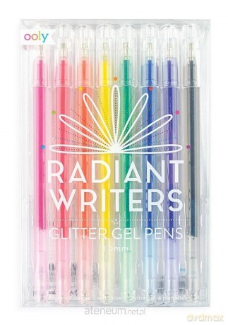 Długopisy żelowe z brokatem Radiant Writers 8 szt