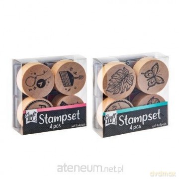 Drewniany zestaw stempli 4 szt