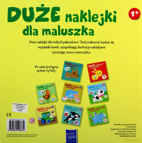 Duże naklejki dla maluszka 1+ - Kotek [KSIĄŻKA]