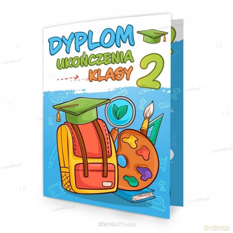 Dyplom składany A4 ukończenia 2 kl - Plecak 5 szt