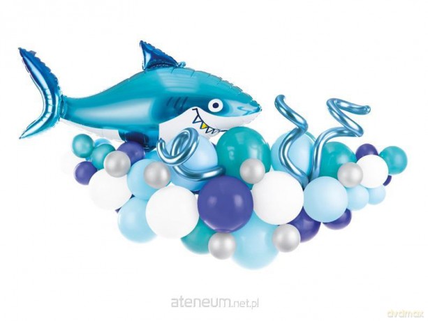Girlanda balonowa Rekin niebieski 150x95cm